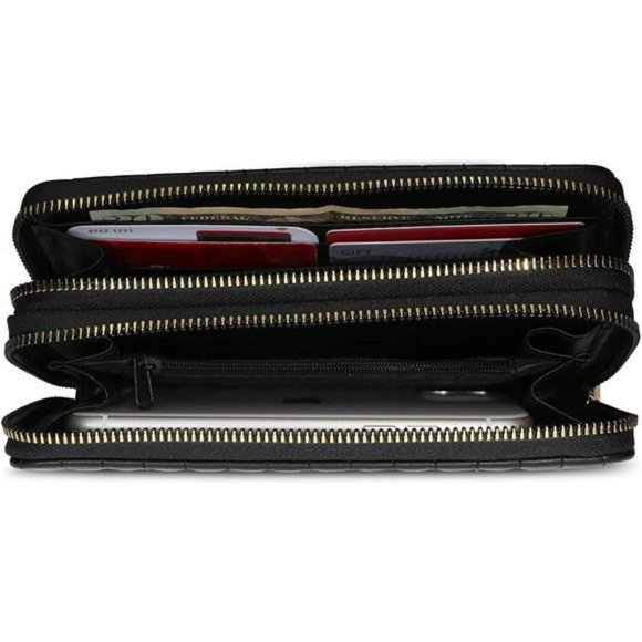 Wristlet Wallets For Women Wallet DOUBLE ZIPPER - Picture 3 of 7